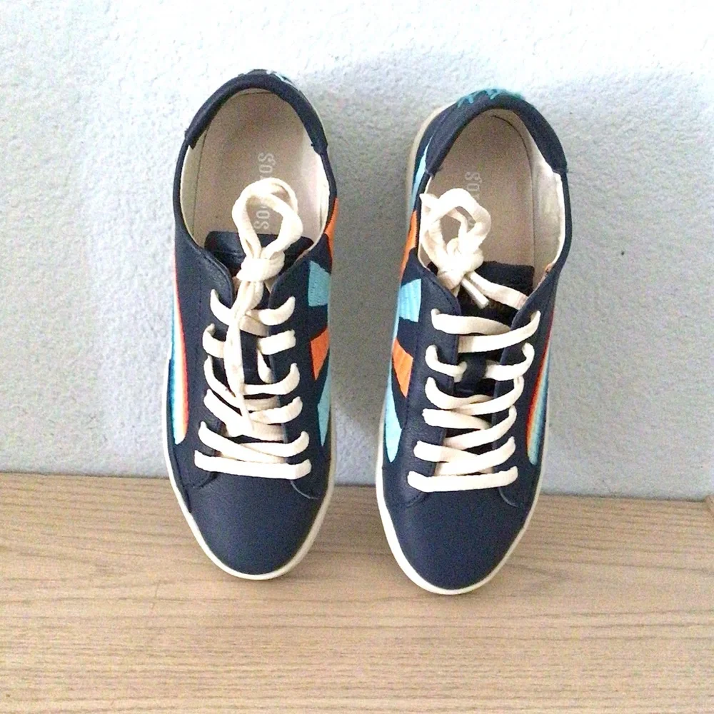 Soludos Rainbow Wave Embroidered Sneakers